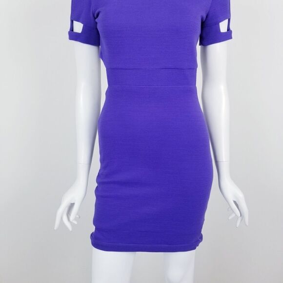 Asos Purple Cutout Mini Bodycon Dress Size 6 - Picture 3 of 6